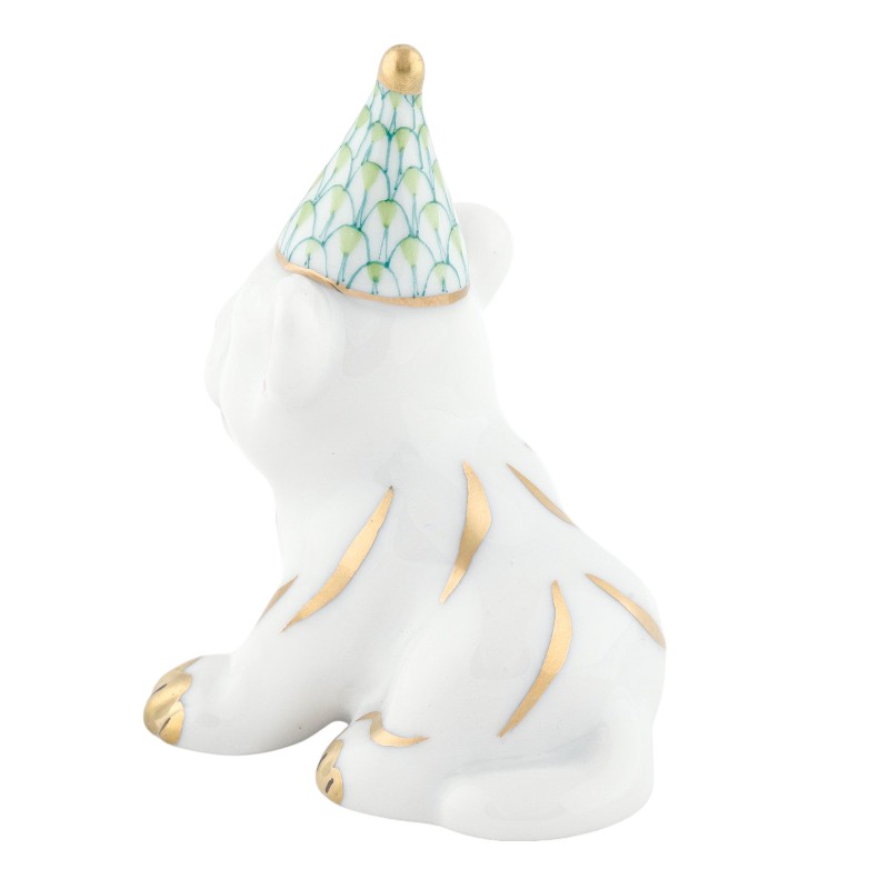 Herend Party Tiger Figurine, Key Lime