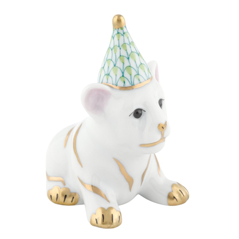 Herend Party Tiger Figurine, Key Lime