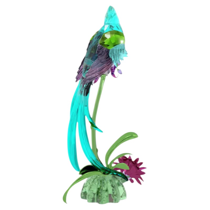 Swarovski Idyllia Quetzal and Orchid Figurine