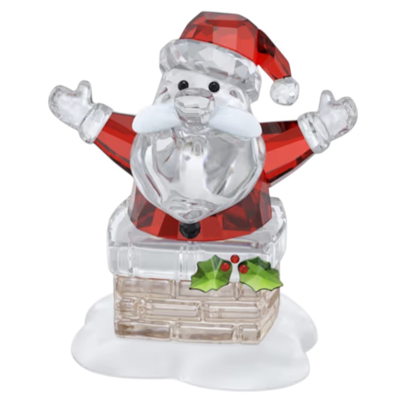 Swarovski Holiday Cheers Santa Claus and Chimney Figurine