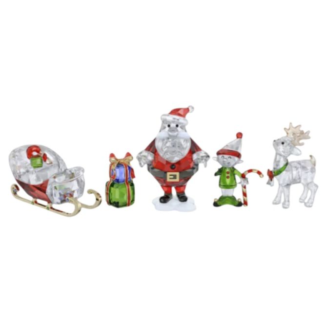 Swarovski Holiday Cheers Santa Story Figurine Set