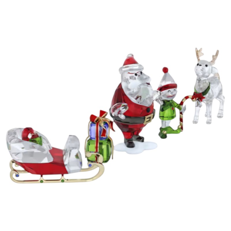 Swarovski Holiday Cheers Santa Story Figurine Set