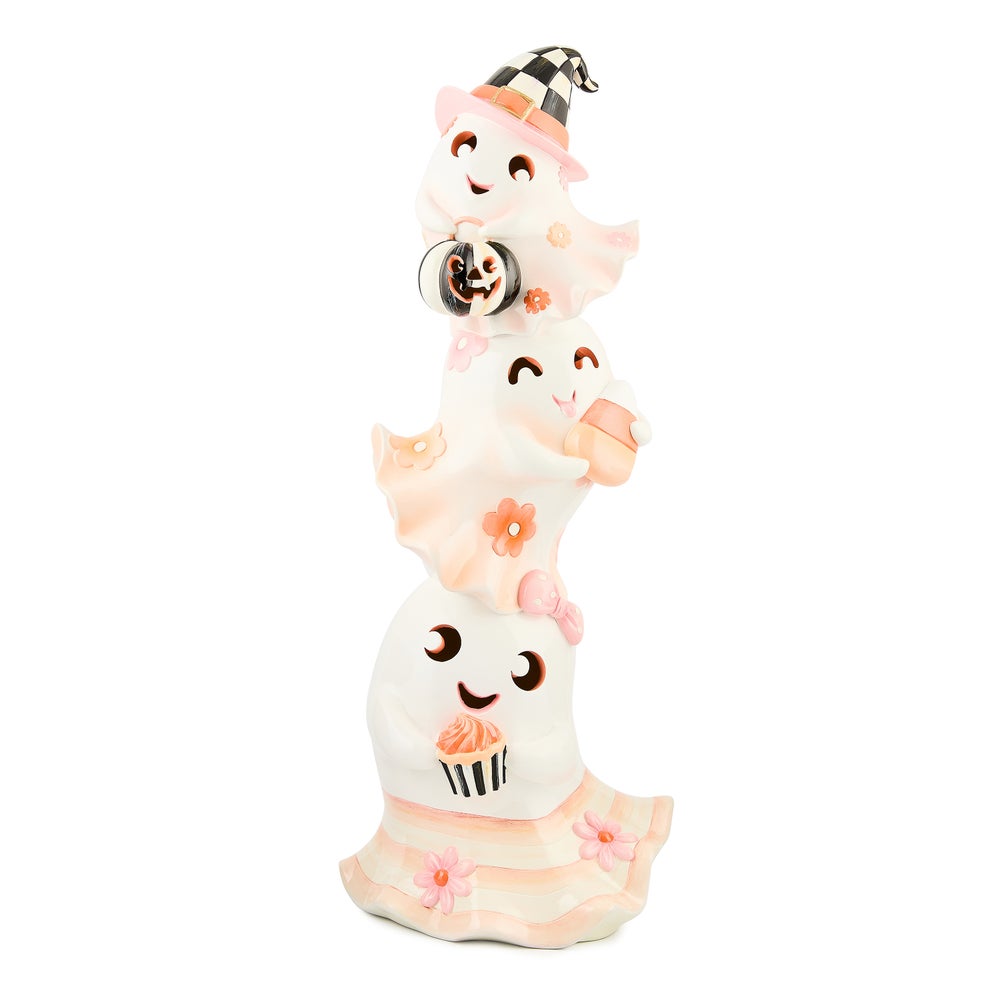 MacKenzie-Childs Hocus Pocus Illuminated Stacked Ghosts Figure