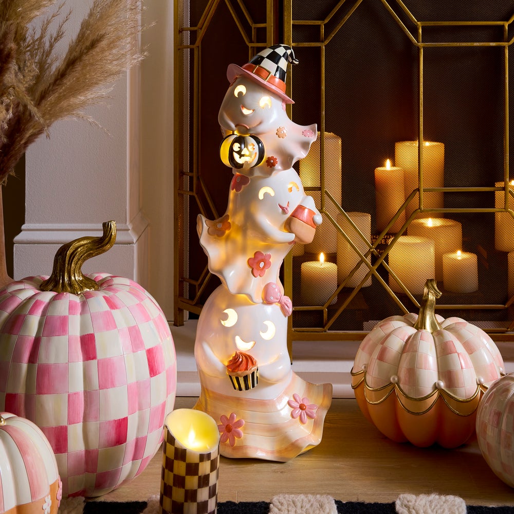 MacKenzie-Childs Hocus Pocus Illuminated Stacked Ghosts Figure