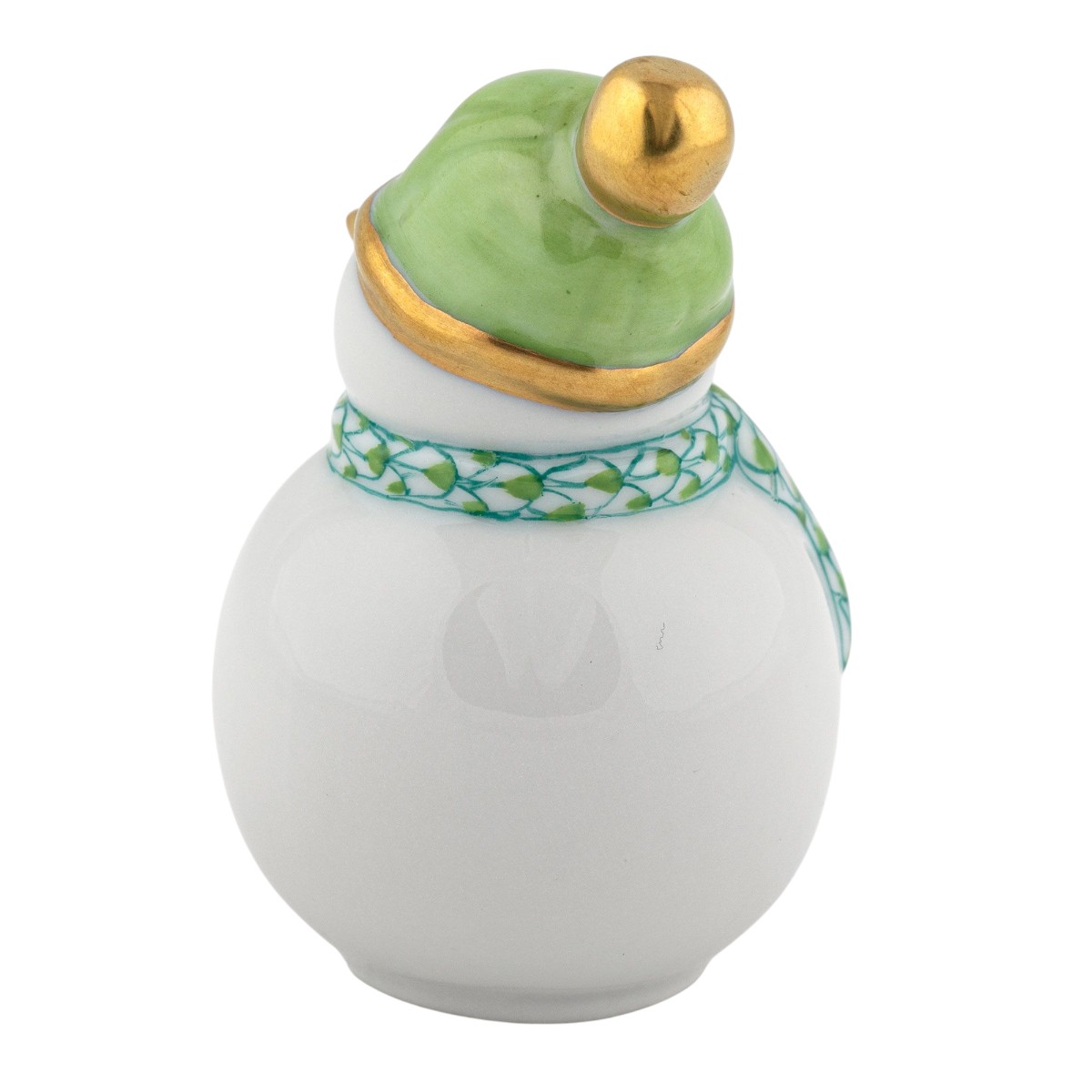 Herend Mini Snowman Figurine, Green