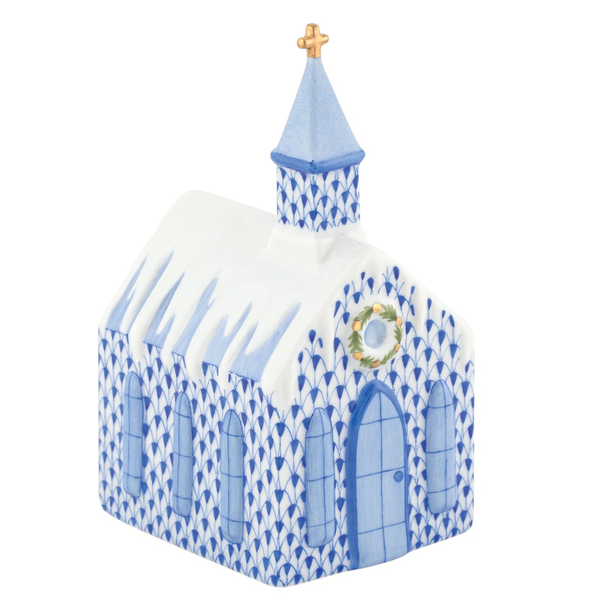Herend Church Figurine, Sapphire