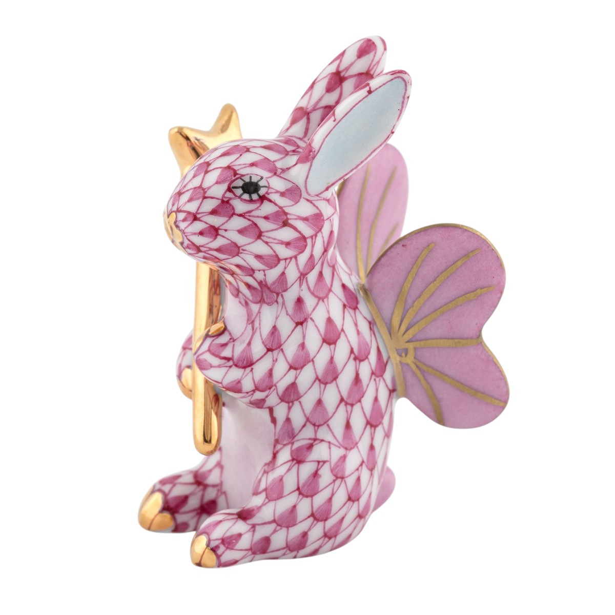 Herend Fairy Bunny Figurine, Raspberry
