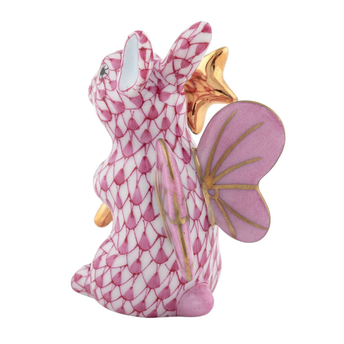 Herend Fairy Bunny Figurine, Raspberry