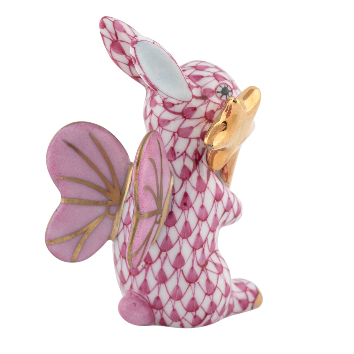 Herend Fairy Bunny Figurine, Raspberry