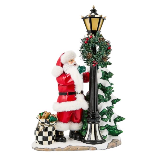 MacKenzie-Childs Santa By Lamp Post Illuminated Figure