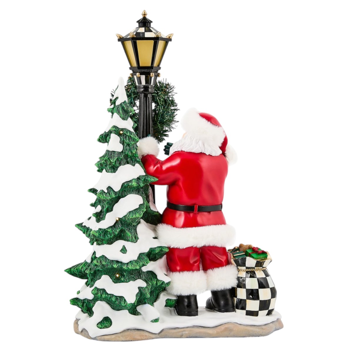 MacKenzie-Childs Santa By Lamp Post Illuminated Figure