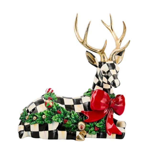 MacKenzie-Childs Holly Check Resting Deer