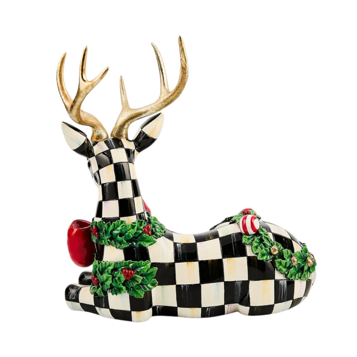 MacKenzie-Childs Holly Check Resting Deer