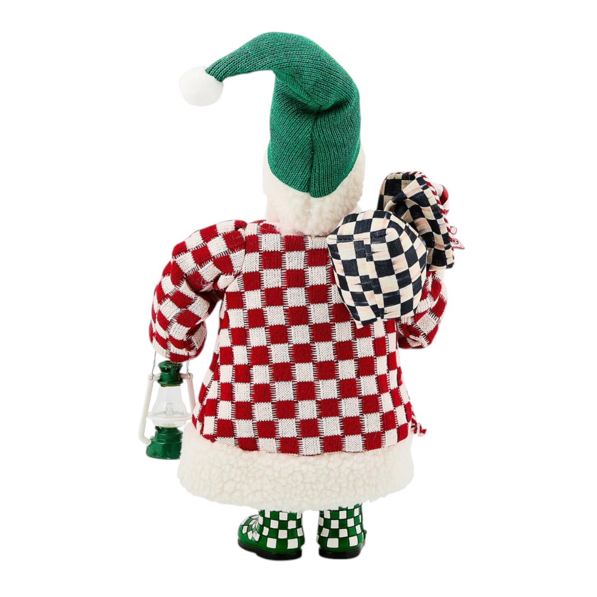 MacKenzie-Childs Check It Out Small Fabric Santa