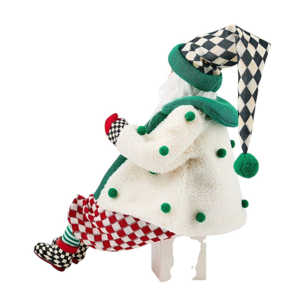 MacKenzie-Childs Check It Out Jovial Fabric Santa