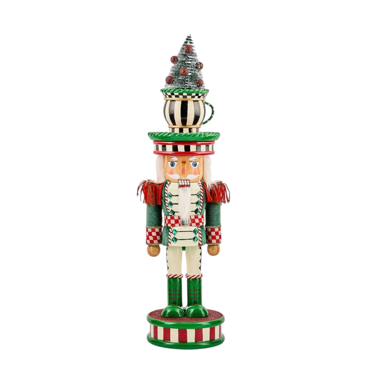 MacKenzie-Childs Check It Out Teacup Nutcracker