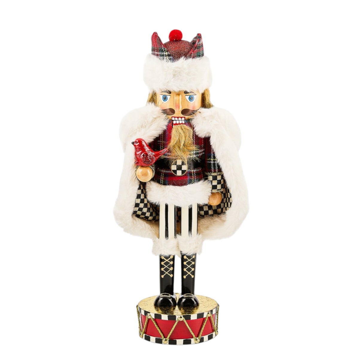 MacKenzie-Childs Tartan Cardinal Nutcracker