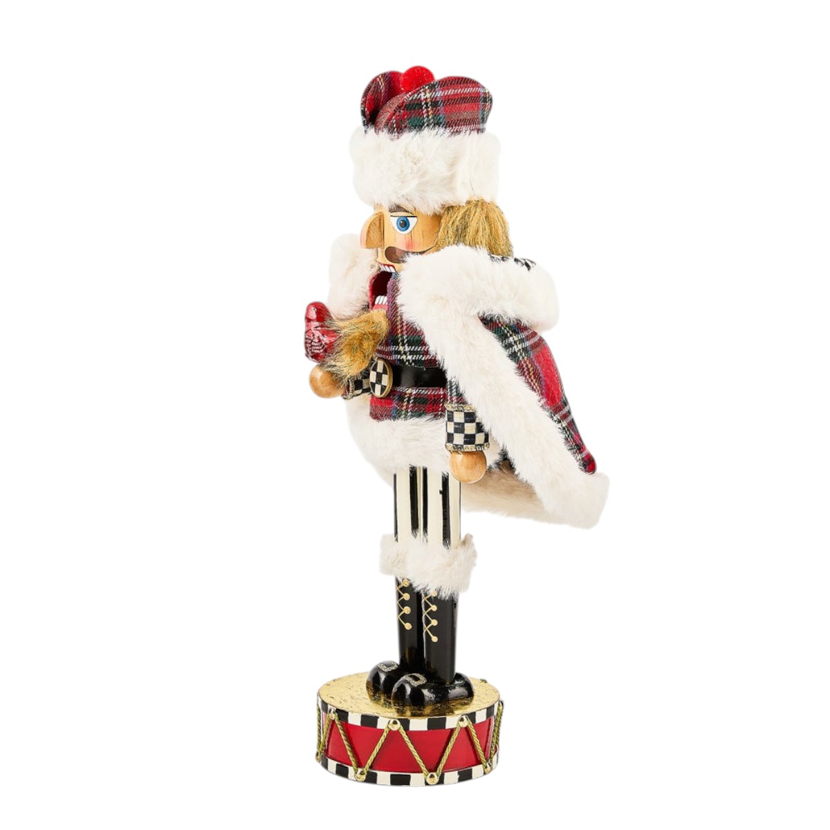 MacKenzie-Childs Tartan Cardinal Nutcracker