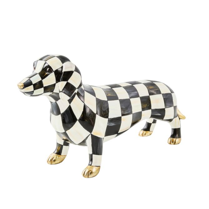 MacKenzie-Childs Courtly Check Dachshund Figurine