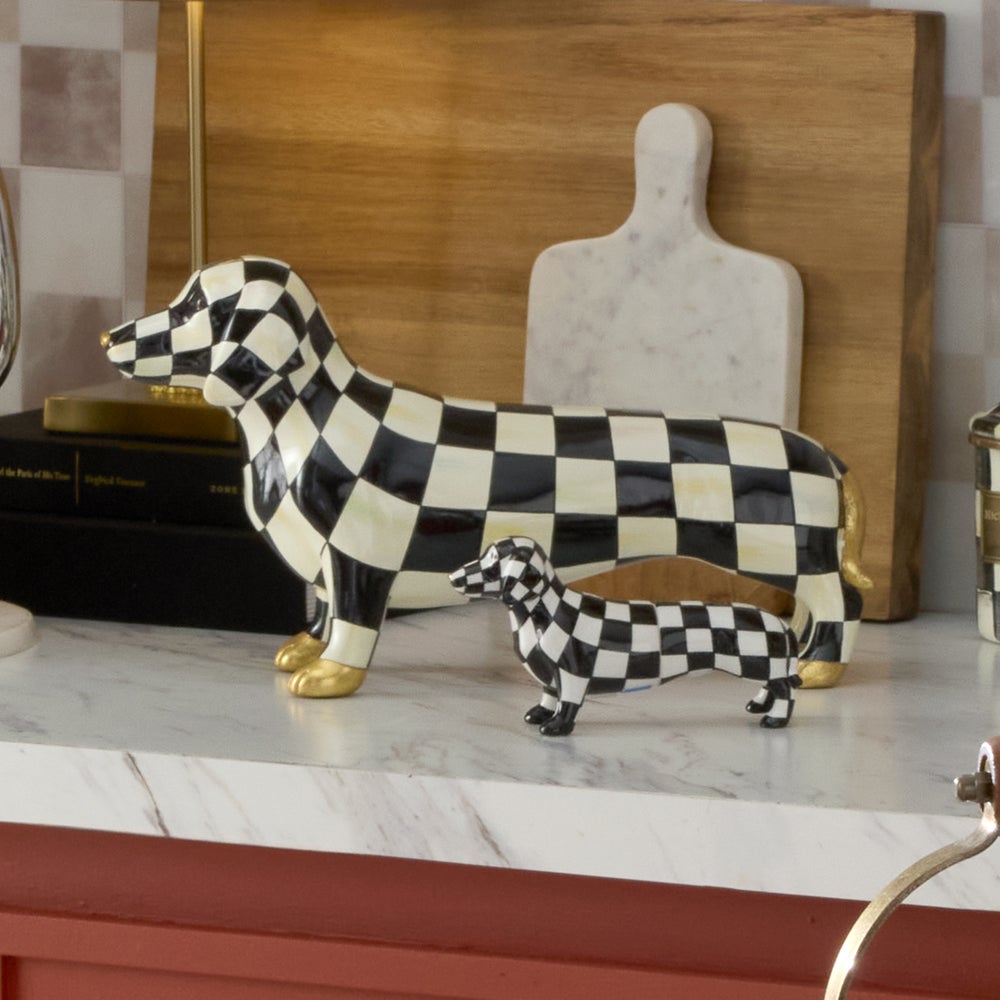 MacKenzie-Childs Courtly Check Dachshund Figurine