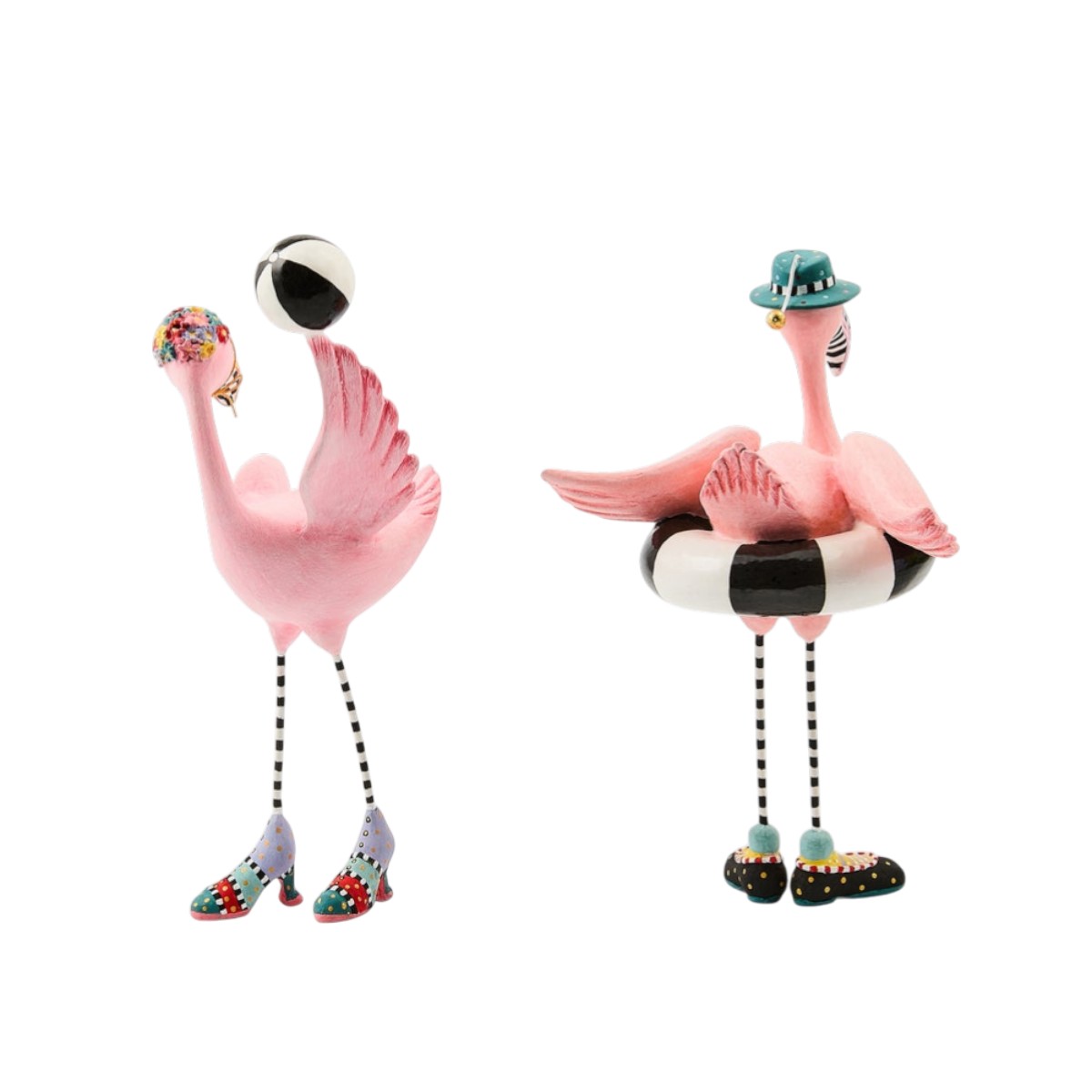 MacKenzie-Childs Patience Brewster Sheila and Sheldon Flamingo Figurines