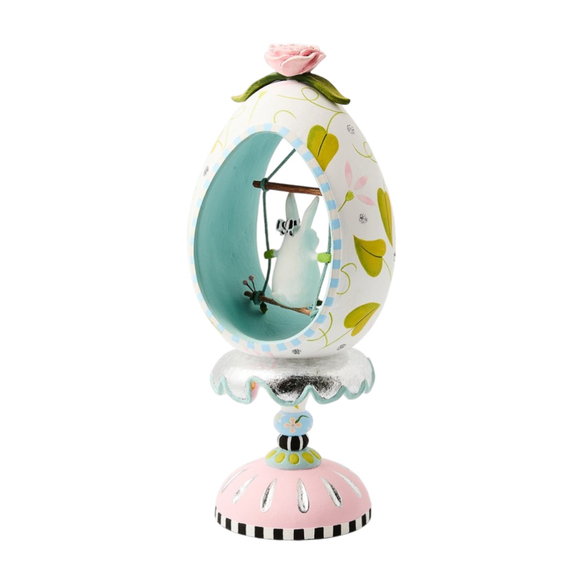 MacKenzie-Childs Patience Brewster Rabbit Pedestal Egg