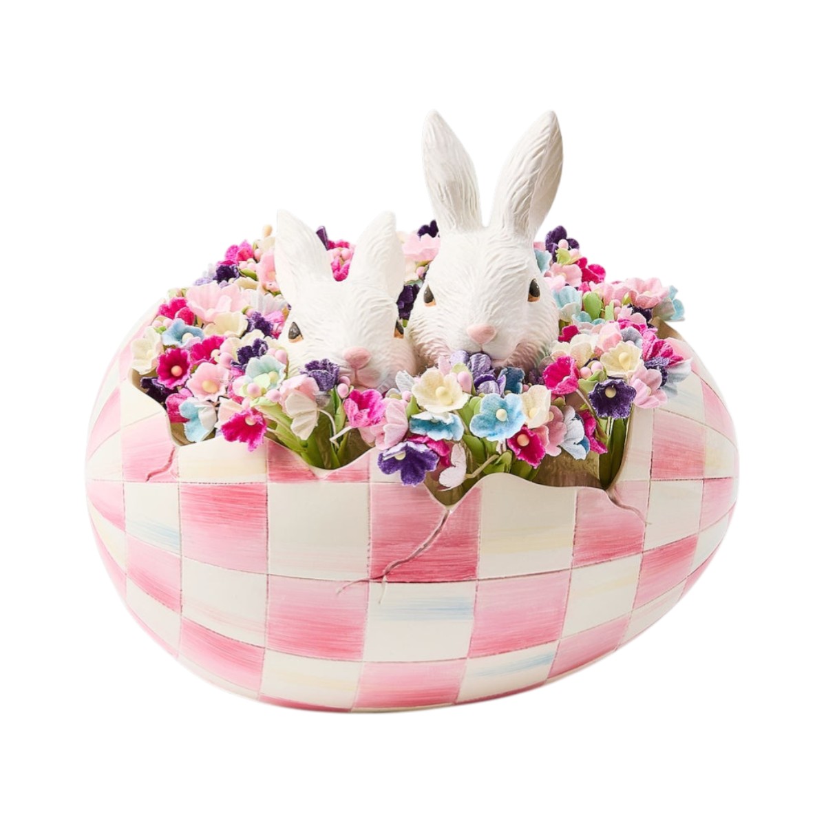 MacKenzie-Childs Peekaboo Egg, Bubblegum Check
