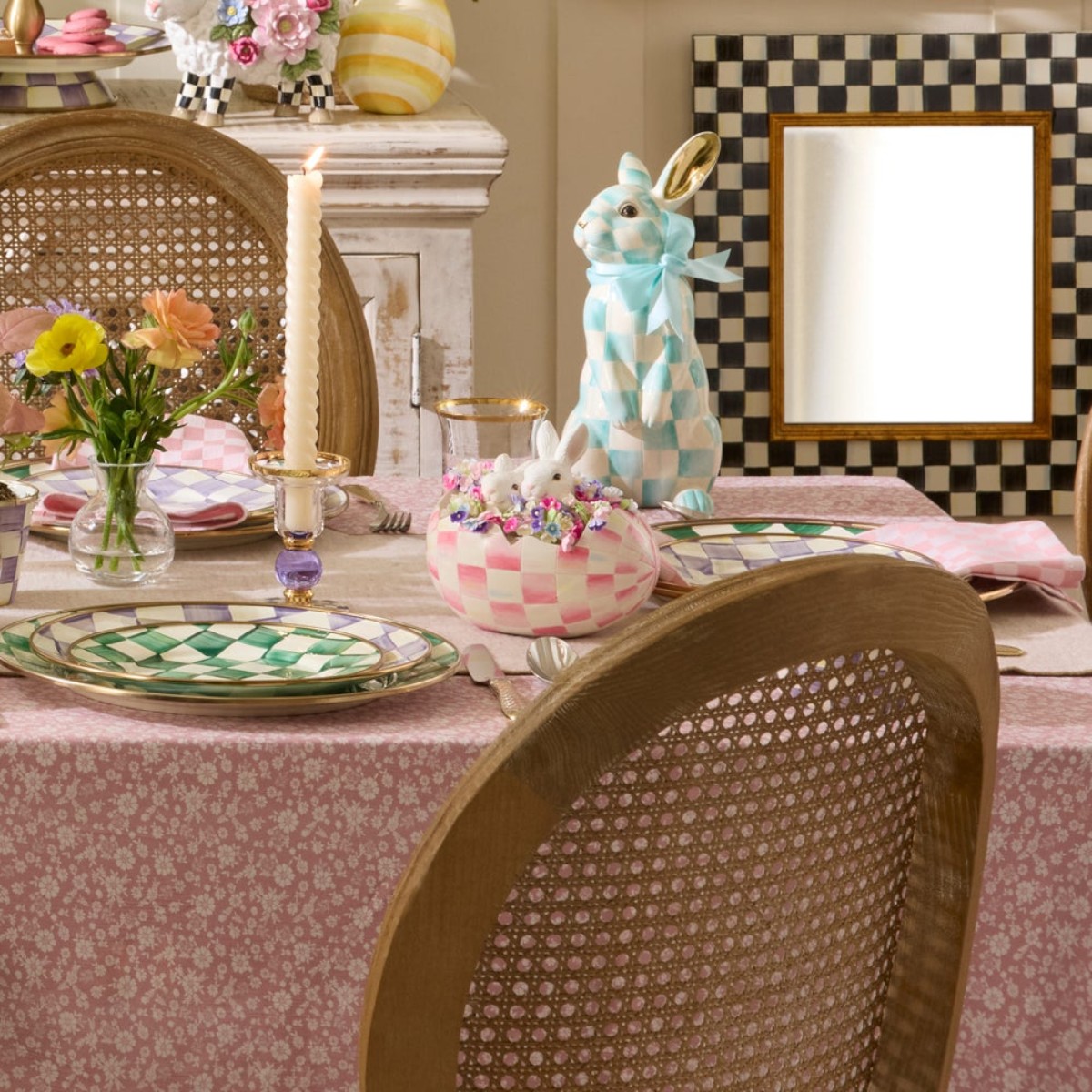 MacKenzie-Childs Peekaboo Egg, Bubblegum Check