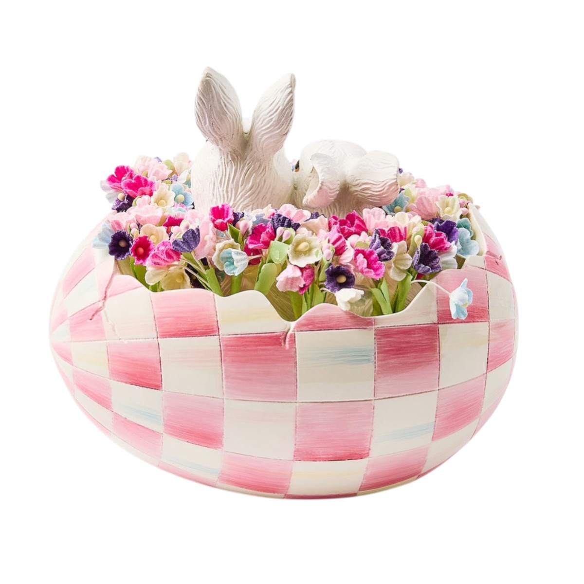 MacKenzie-Childs Peekaboo Egg, Bubblegum Check