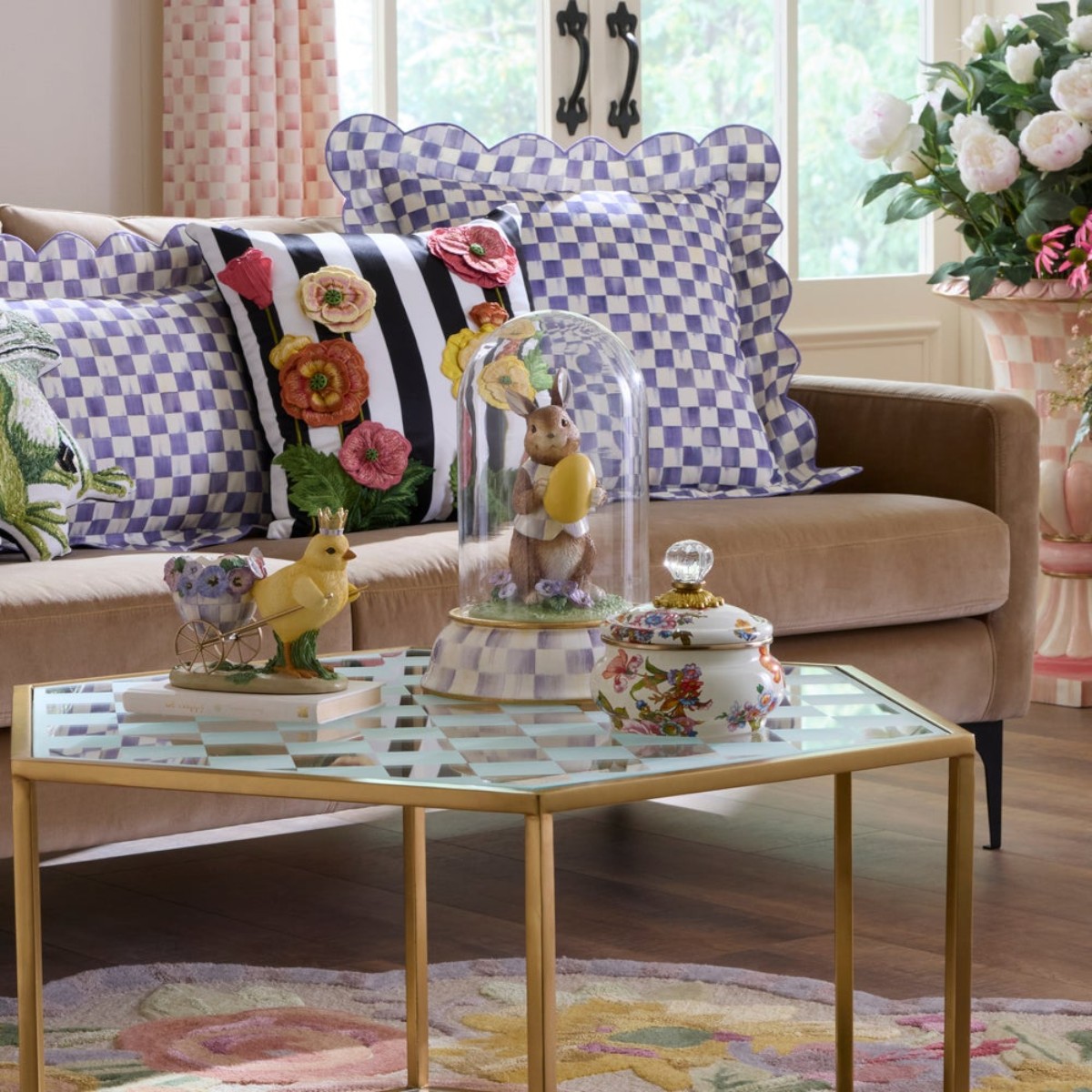 MacKenzie-Childs Pansy Party Bunny Cloche