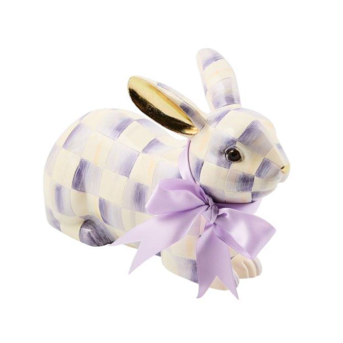 MacKenzie-Childs Resting Bunny, Violet Check
