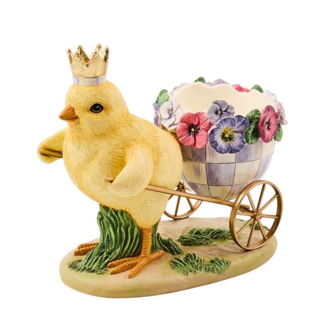 MacKenzie-Childs Pansy Party Chick With Cart
