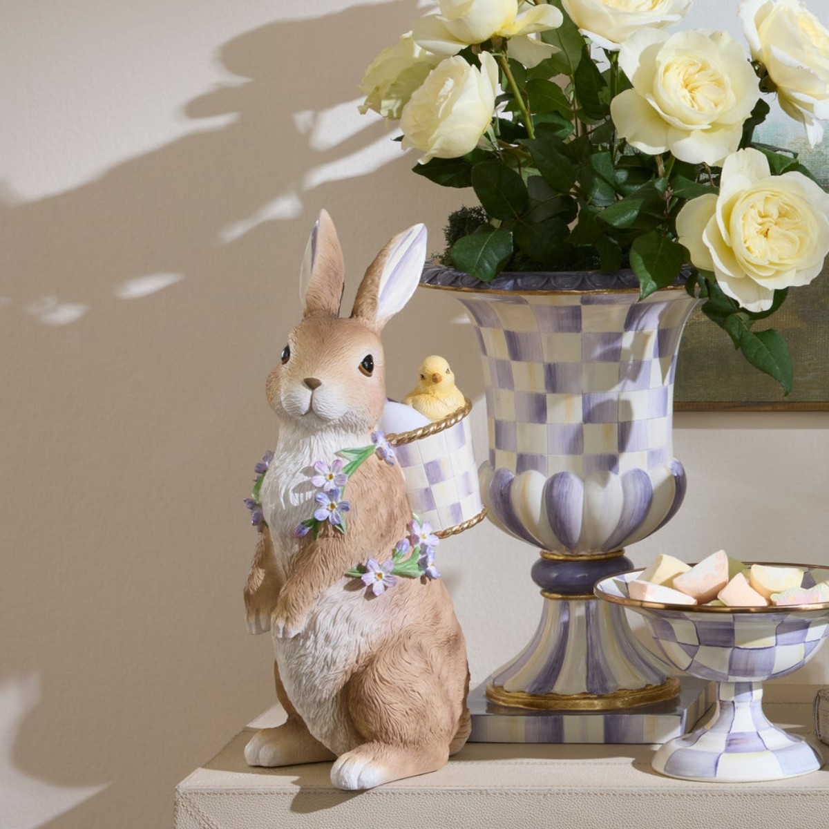 MacKenzie-Childs Pansy Party Bunny With Pack