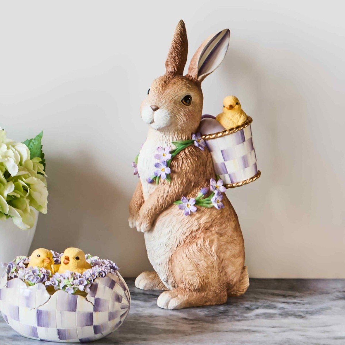MacKenzie-Childs Pansy Party Bunny With Pack
