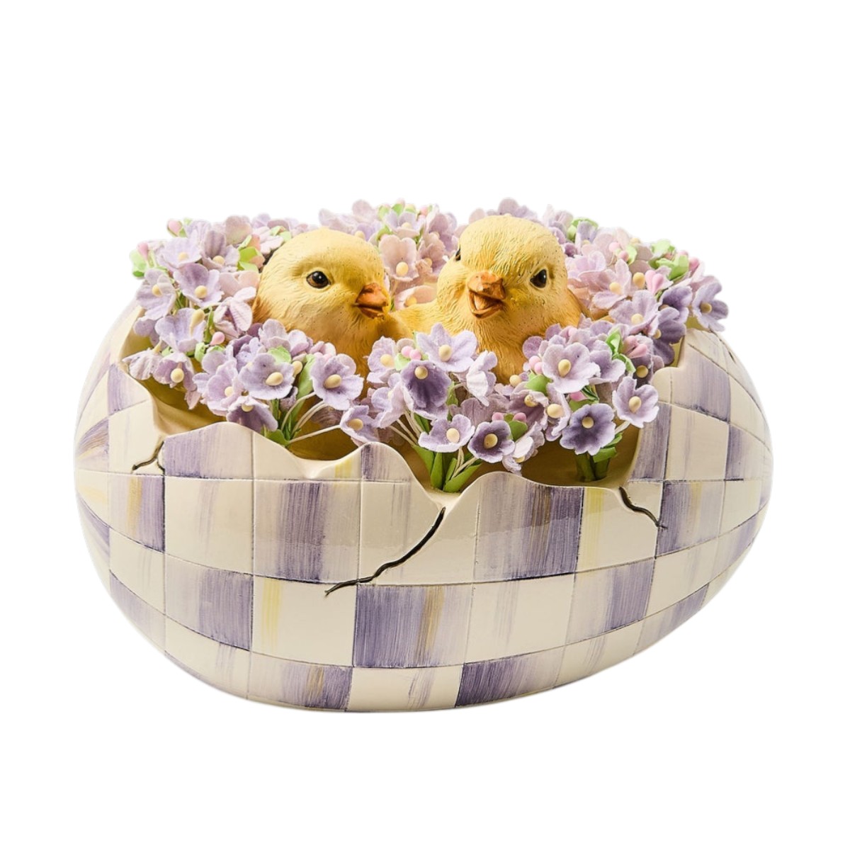 MacKenzie-Childs Peekaboo Egg Figurine, Violet Check