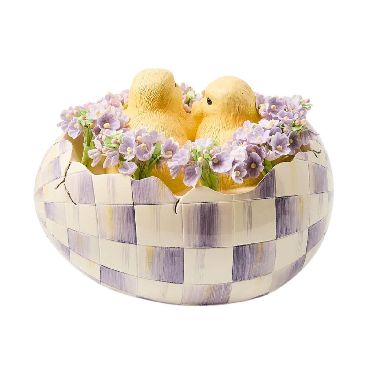 MacKenzie-Childs Peekaboo Egg Figurine, Violet Check