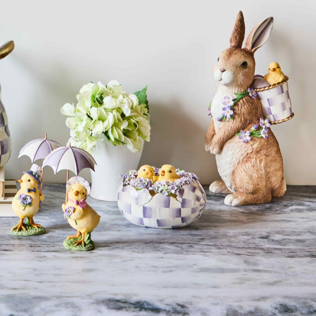 MacKenzie-Childs Peekaboo Egg Figurine, Violet Check