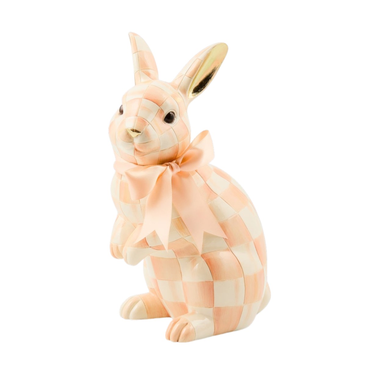 MacKenzie-Childs Dutchess Bunny Figurine, Coral Check