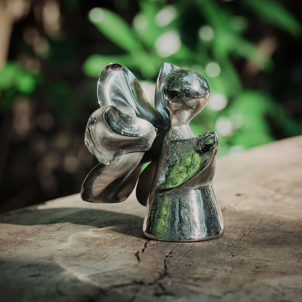 Jan Barboglio Florecita Figure, Nickel Finish