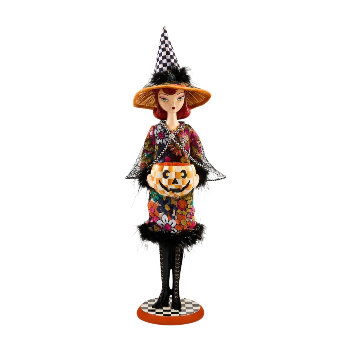 MacKenzie-Childs Glamoura Fabric Witch with Pumpkin