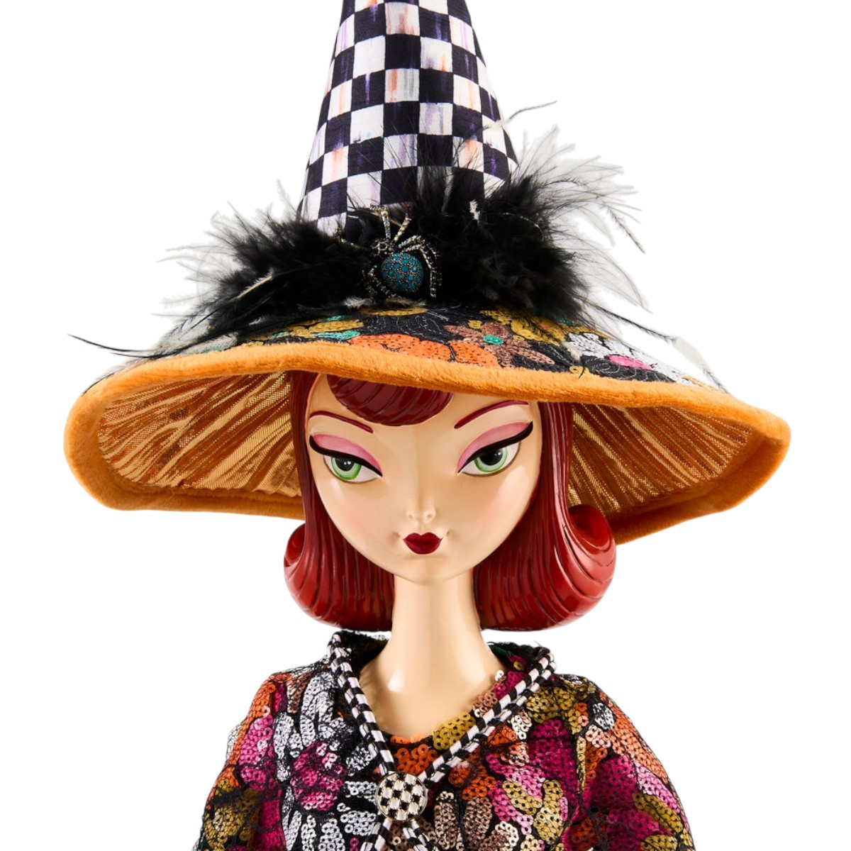 MacKenzie-Childs Glamoura Fabric Witch with Pumpkin