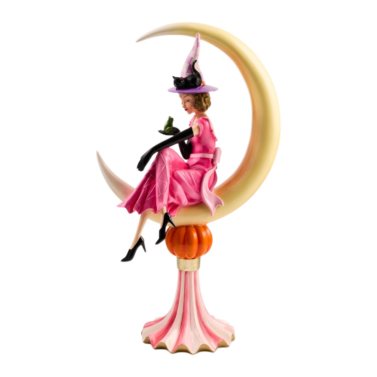 MacKenzie-Childs Glam 'O' Ween Witch On Moon Figurine