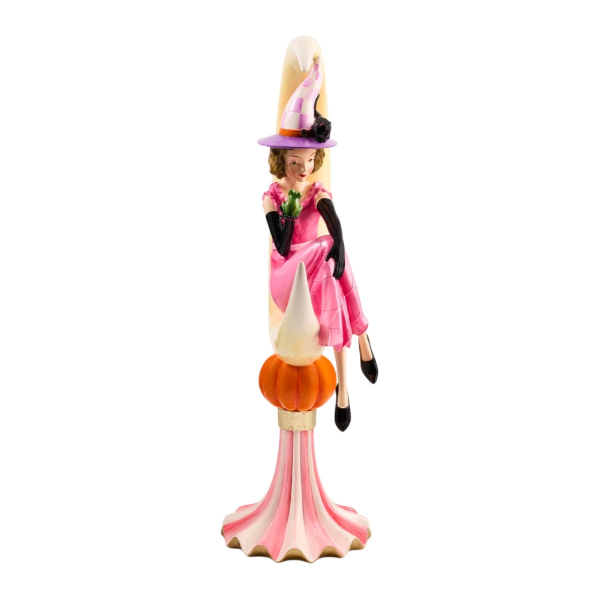 MacKenzie-Childs Glam 'O' Ween Witch On Moon Figurine