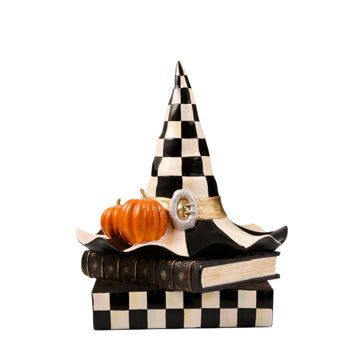 MacKenzie-Childs Courtly Check Witch Hat On Books