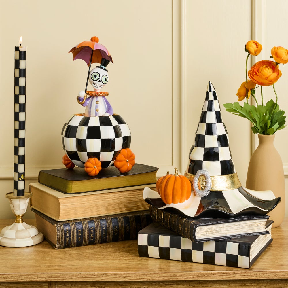 MacKenzie-Childs Courtly Check Witch Hat On Books