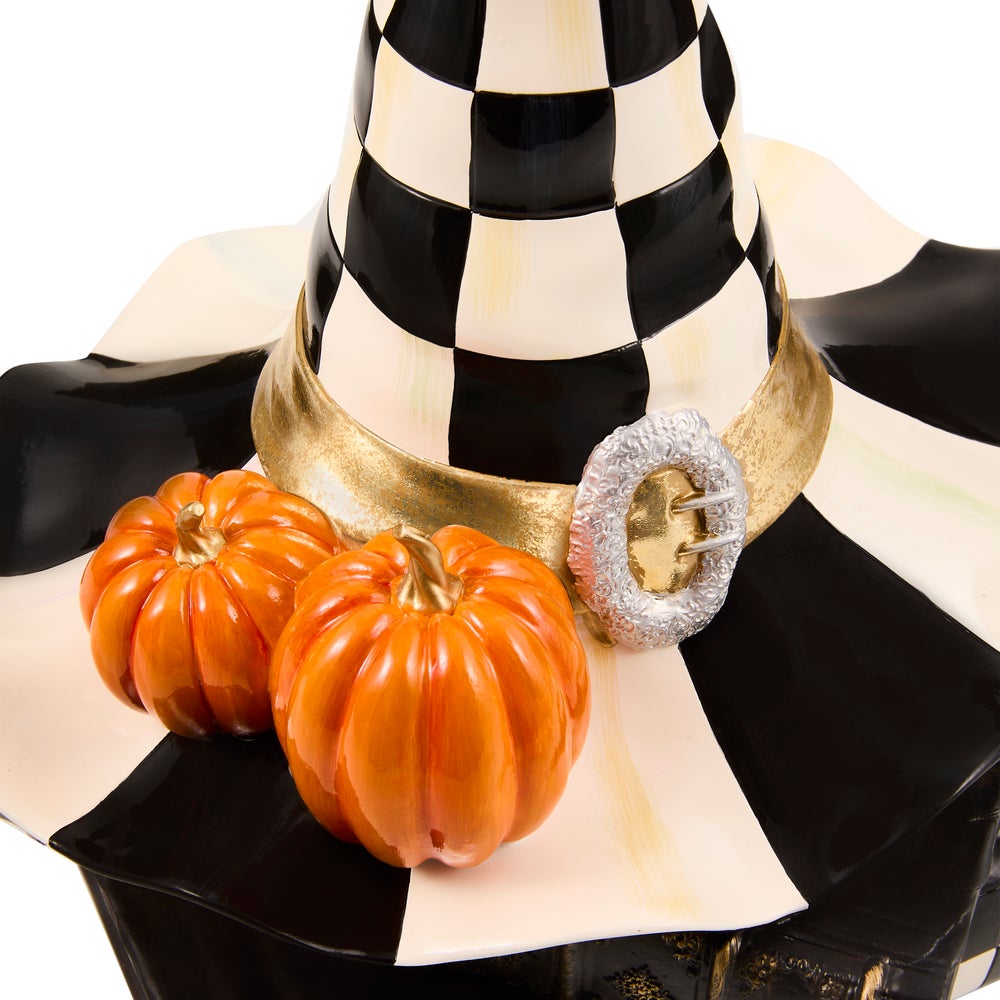 MacKenzie-Childs Courtly Check Witch Hat On Books