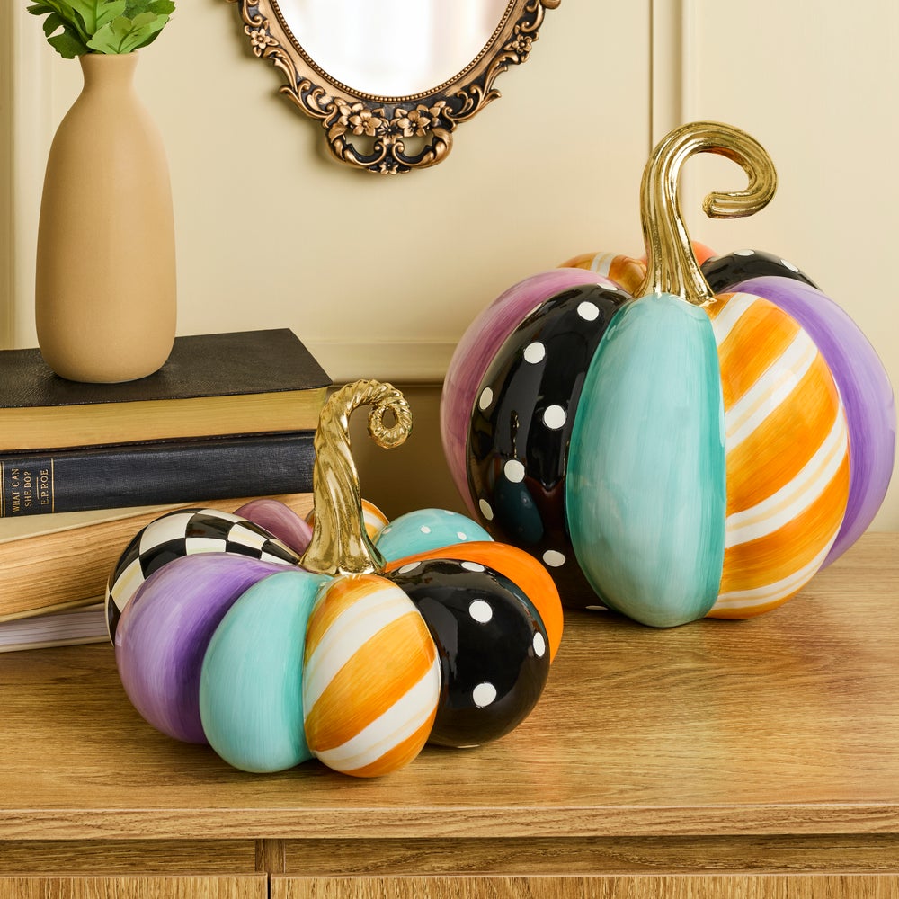 MacKenzie-Childs Whimsy Patchwork Pumpkin, Medium