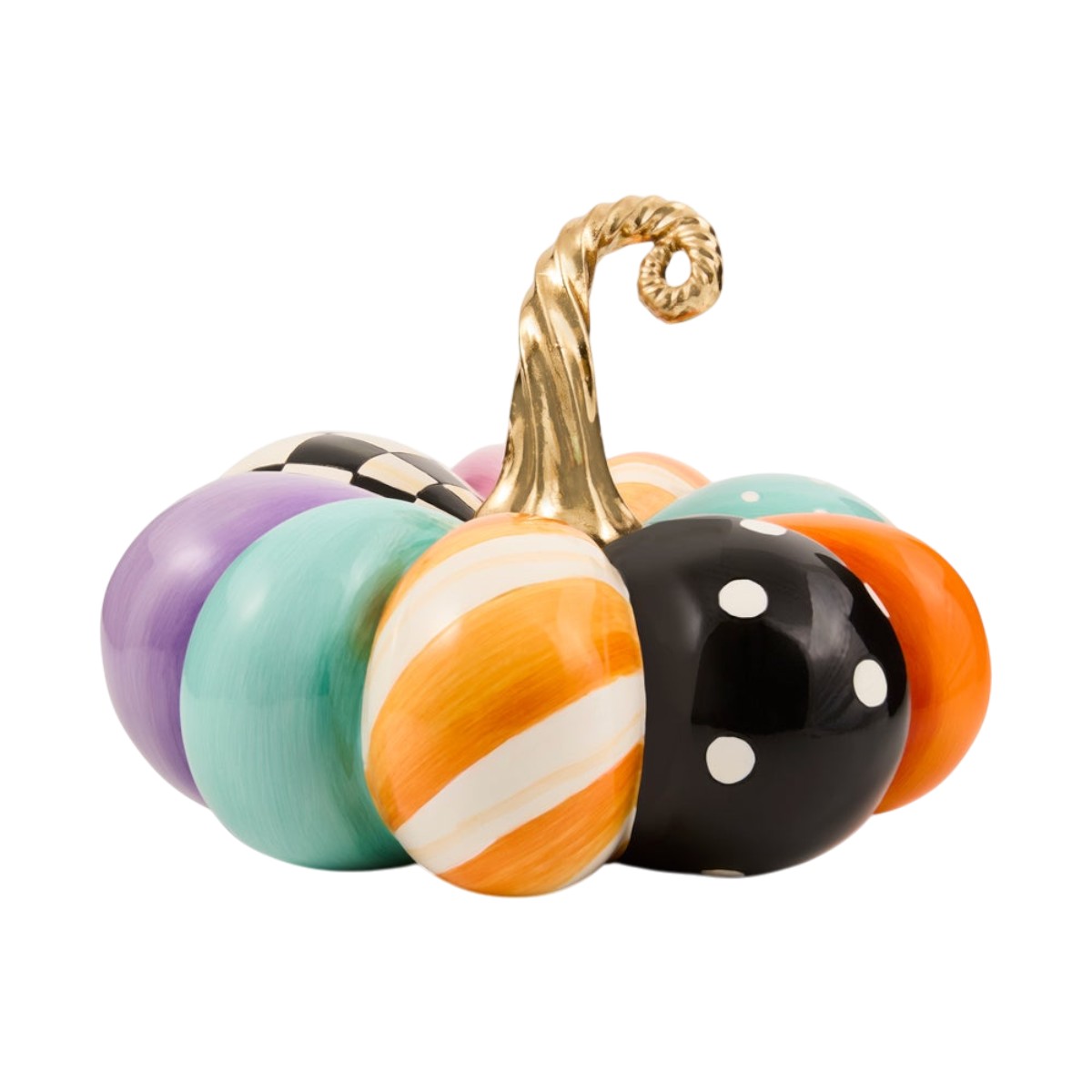 MacKenzie-Childs Whimsy Patchwork Squashed Pumpkin, Small