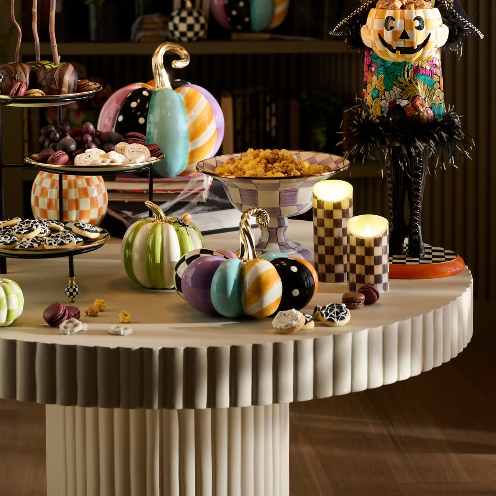 MacKenzie-Childs Whimsy Patchwork Squashed Pumpkin, Small