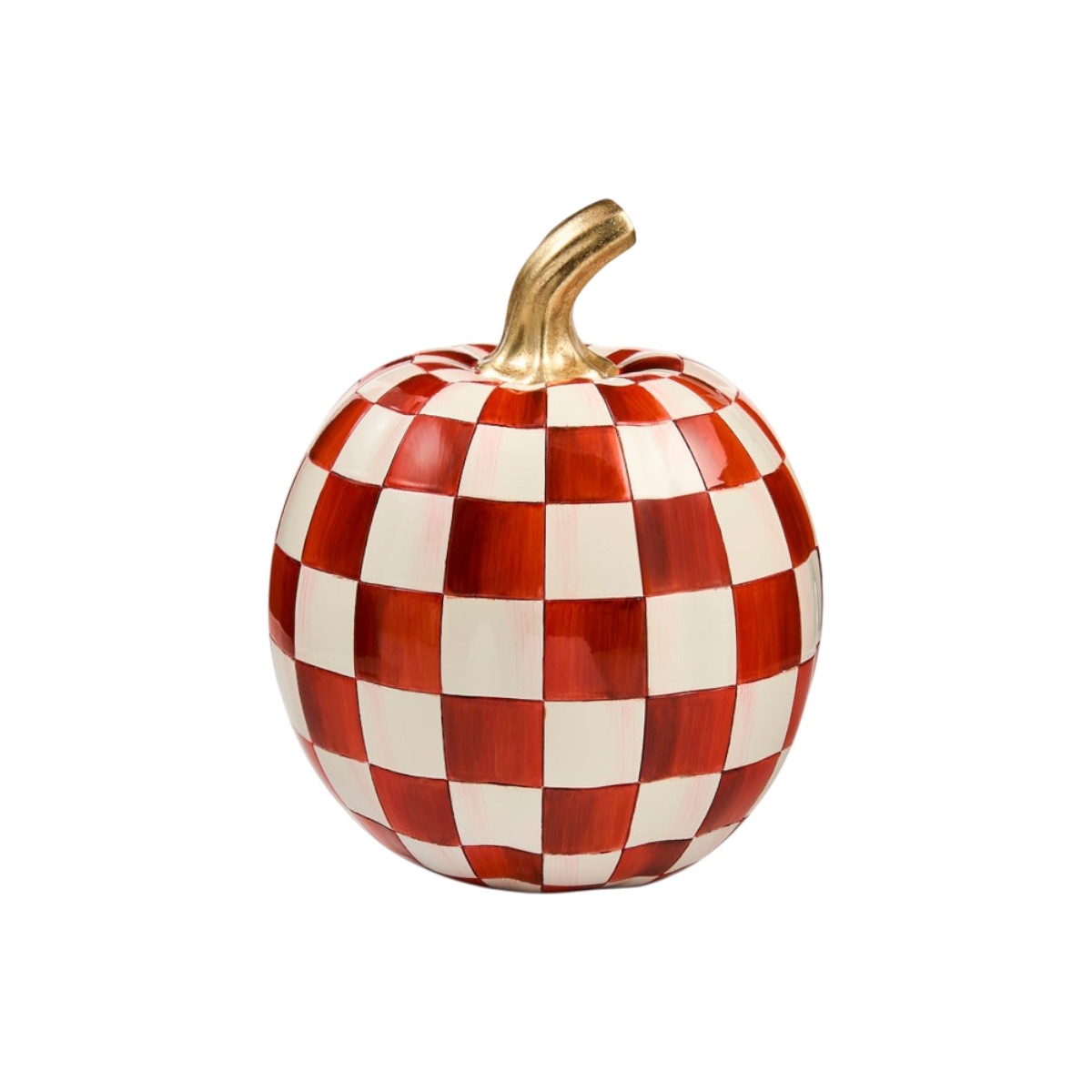 MacKenzie-Childs Paprika Check Pumpkin, Small